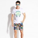 Short Xadrez Desenho em Quadrinhos Casual Estampado Estilo Jovem