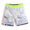 Short Xadrez Desenho em Quadrinhos Casual Estampado Estilo Jovem