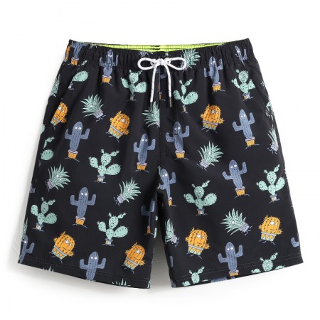 Short de Batedeira Estampado de Bolinhas Cacto Casual Masculino Curto