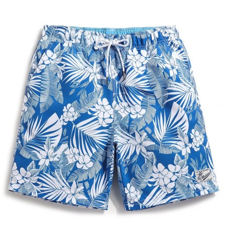 Bermuda Média Floral para Homens Casual Moda Havaiana Verão