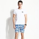 Bermuda Média Floral para Homens Casual Moda Havaiana Verão