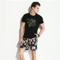 Short com Estampa de Flores Masculino Casual de Batedeira Masculino