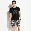 Short com Estampa de Flores Masculino Casual de Batedeira Masculino