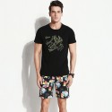 Short com Estampa de Flores Masculino Casual de Batedeira Masculino