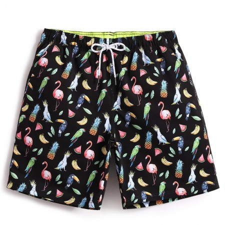 Short Embellished Men's Colorful Dot Flamingo Back Casual