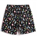 Short Enfeitados Masculino Colorido de Pontinhos Flamingo Avés Casual