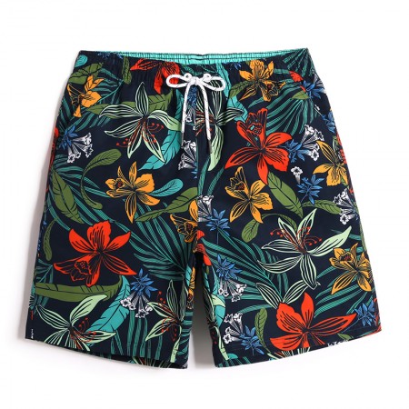 Men's Pool Short Casual Foliage Fashion Beach Tactel Short