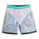 Short de Piscina Masculino Folhagem Casual Moda Praia Tactel Curto