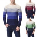 Men's Shirt Gradient Striped Cold Knit Long Sleeve