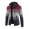Men's Cold Coat Striped Long Sleeve Fashionable Winter Fashion
