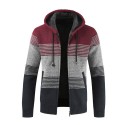 Men's Cold Coat Striped Long Sleeve Fashionable Winter Fashion