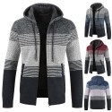 Men's Cold Coat Striped Long Sleeve Fashionable Winter Fashion