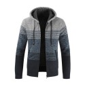 Men's Cold Coat Striped Long Sleeve Fashionable Winter Fashion