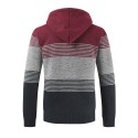 Men's Cold Coat Striped Long Sleeve Fashionable Winter Fashion