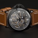 Men's Watch Military Black Casual Leather Automatic Mechanical