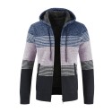 Men's Cold Coat Striped Long Sleeve Fashionable Winter Fashion