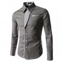 Shirt Casual Elegant Formal Men's Long Sleeve Slim Fit Clean