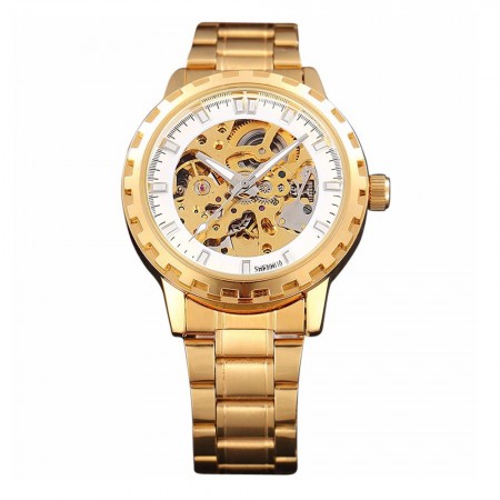 Automatic Watch Male Yellow Gold Skeletal
