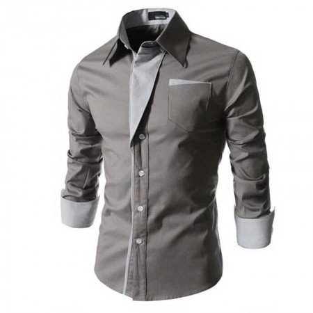 Camisa Casual Elegante Masculina Formal Manga Longa Slim Fit Limpa