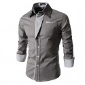 Shirt Casual Elegant Formal Men's Long Sleeve Slim Fit Clean