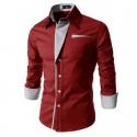 Shirt Casual Elegant Formal Men's Long Sleeve Slim Fit Clean