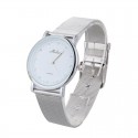 Relógio Feminino Moderno Prata Branco Elegante em Quartzo Sofisticado