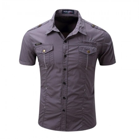 Camisa Masculina Manga Curta Estilo Social Esportiva Militar General