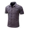 Camisa Masculina Manga Curta Estilo Social Esportiva Militar General