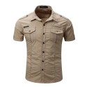 Camisa Masculina Manga Curta Estilo Social Esportiva Militar General