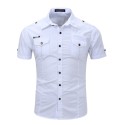 Camisa Masculina Manga Curta Estilo Social Esportiva Militar General