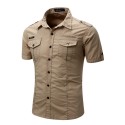 Camisa Masculina Manga Curta Estilo Social Esportiva Militar General