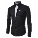 Camisa Casual Elegante Masculina Formal Manga Longa Slim Fit Limpa