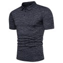 Camisa Masculina Polo Casual Texturizada Sem Estampa Manga Curta