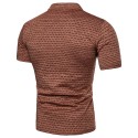 Men's Casual Polo Shirt Textured Without Print Short Sleeve