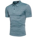 Camisa Masculina Polo Casual Texturizada Sem Estampa Manga Curta