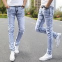Calça Masculina Jeans Skinny Cor Lavada Tom Azul Alaro