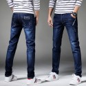 Calça Masculina Jeans Skinny Cor Lavada Tom Azul Alaro