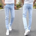 Calça Masculina Jeans Skinny Cor Lavada Tom Azul Alaro