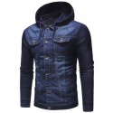 Men's Jeans Hooded Jacket Fashion Winter Hooded Sweatshirt