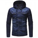 Men's Jeans Hooded Jacket Fashion Winter Hooded Sweatshirt