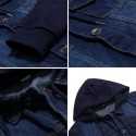 Men's Jeans Hooded Jacket Fashion Winter Hooded Sweatshirt