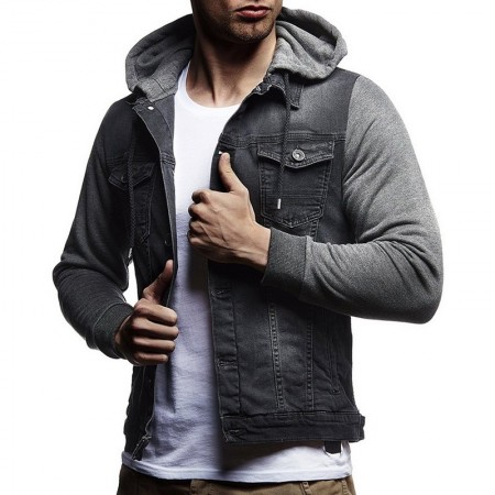 Men's Jeans Hooded Jacket Fashion Winter Hooded Sweatshirt