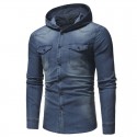 Men's Jeans Hooded Jacket Fashion Winter Hooded Sweatshirt