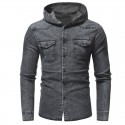 Men's Jeans Hooded Jacket Fashion Winter Hooded Sweatshirt