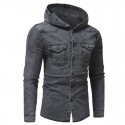 Men's Jeans Hooded Jacket Fashion Winter Hooded Sweatshirt