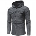 Men's Jeans Hooded Jacket Fashion Winter Hooded Sweatshirt