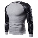 Men's Two-color Embossed Long Sleeve Men's T-Shirt