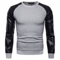 Men's Two-color Embossed Long Sleeve Men's T-Shirt