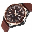 Watch Elegant Men Leather Genuine Naviforce Sophisticated