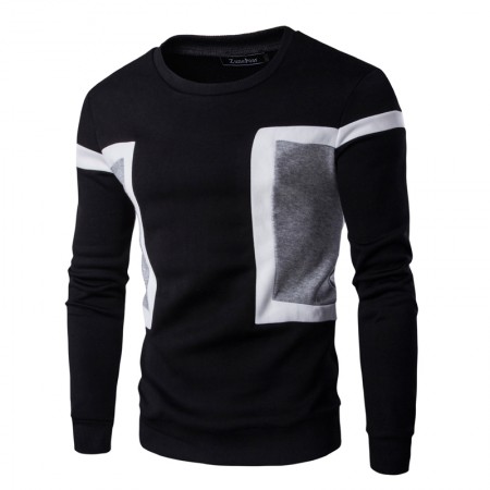 Camiseta Masculina Estampado Retalhos Nova Moda Inverno